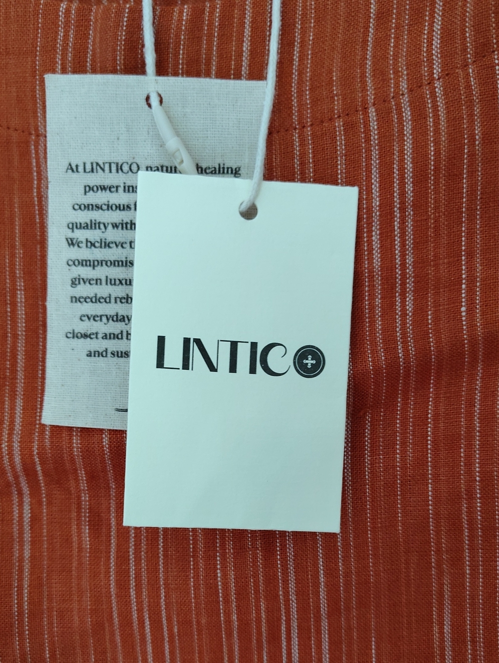 NWT Lintico 100% Linen Round Neck Artistic Stripe Top FLORENCE - Picture 7 of 15